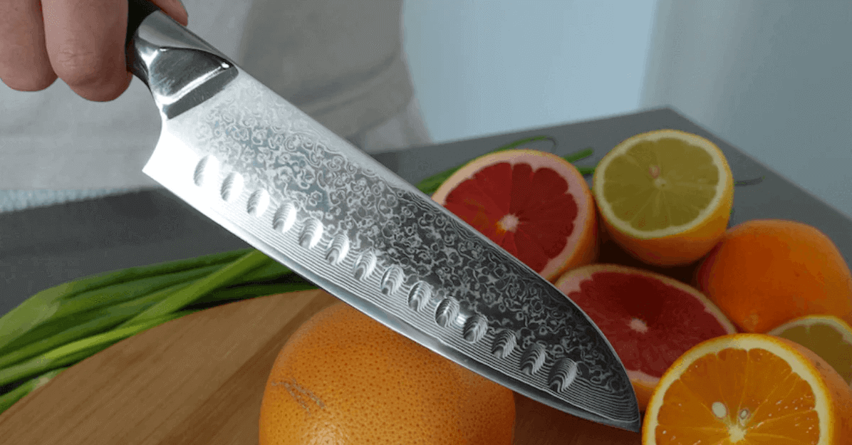 Couteau Santoku acier damas Kaitsuko