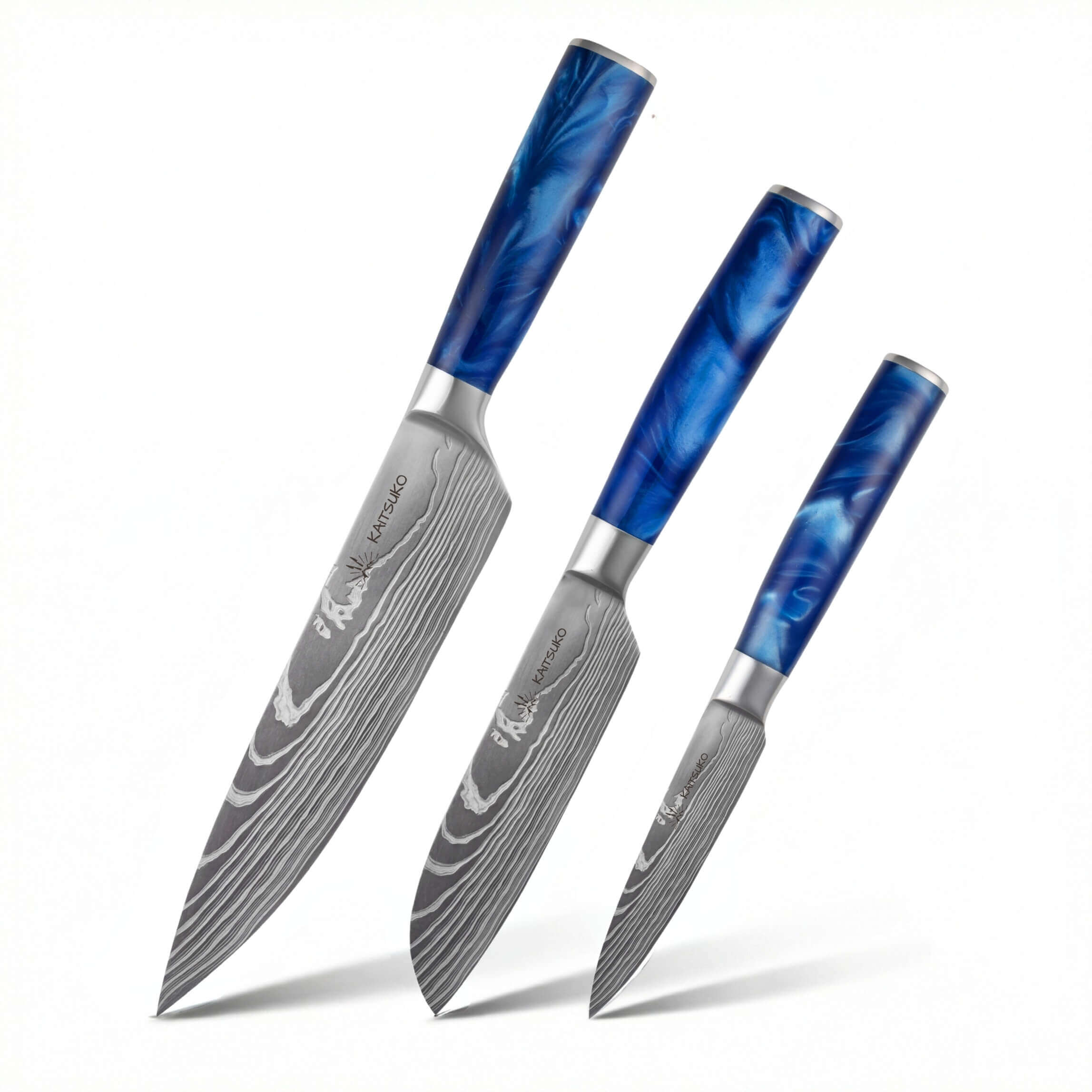 Christmas Cooking Lover Gift Set – Tanaka Ocean Blue (3 Japanese knives + 1 pro sharpener + 1 free finger guard + free Kaitsuko E-cookbook)