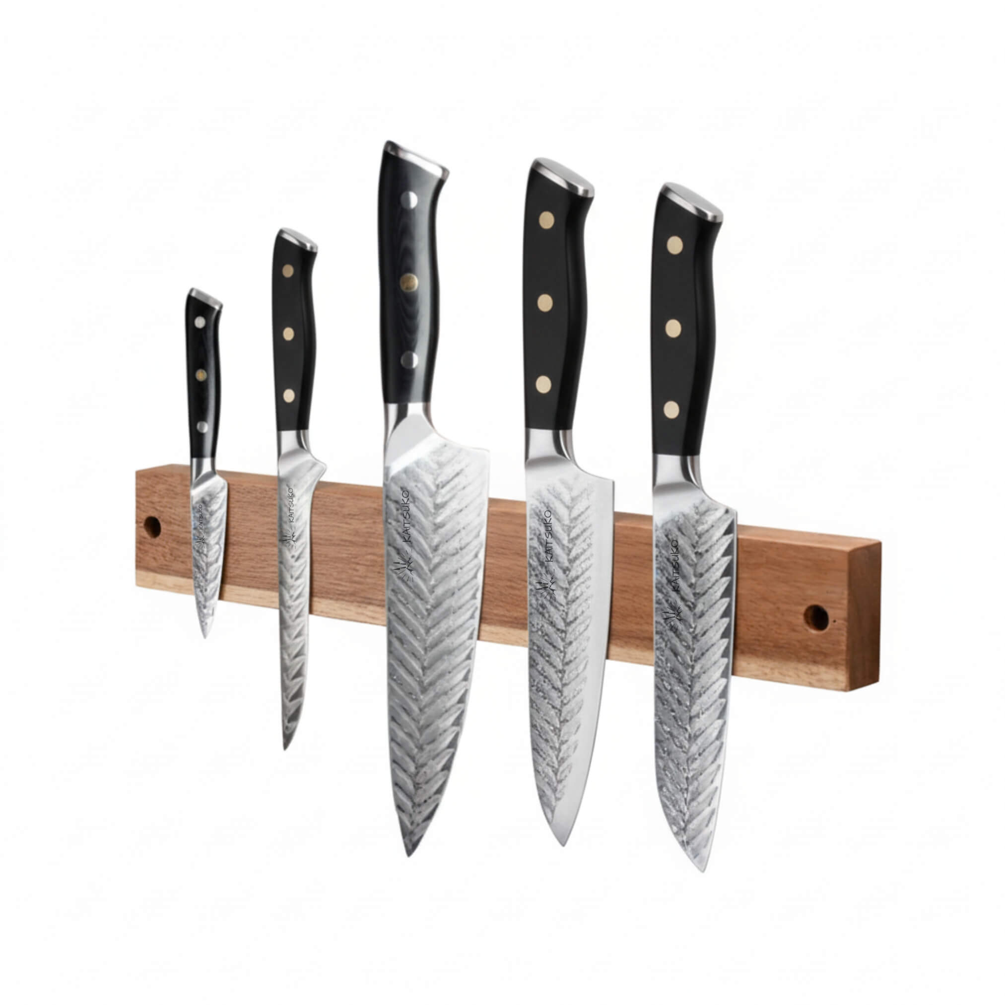 support mural magnétique en bois pour couteaux de cuisine