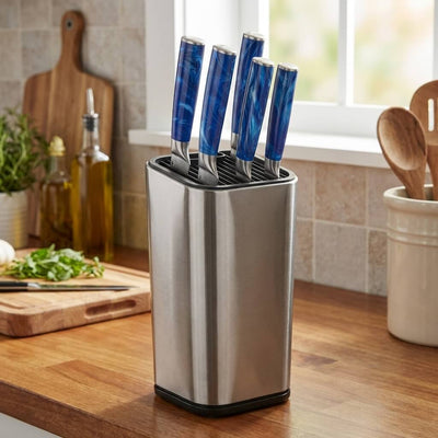 Bloc en acier inoxydable pour ranger couteaux japonais