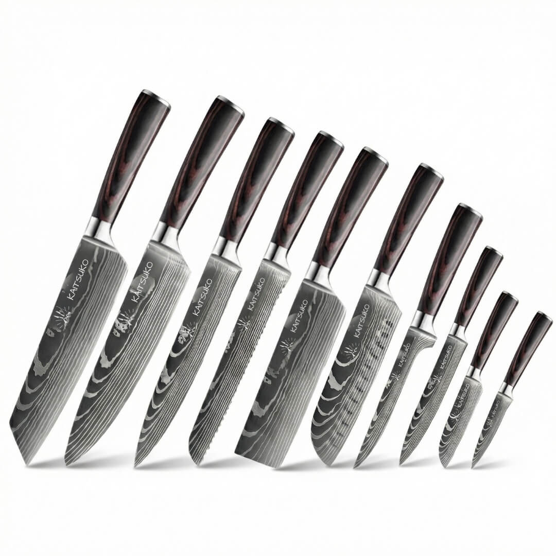 Set of 10 Japanese knives - Chef Tanaka