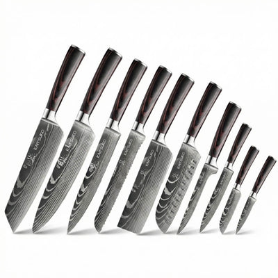 Set of 10 Japanese knives - Chef Tanaka
