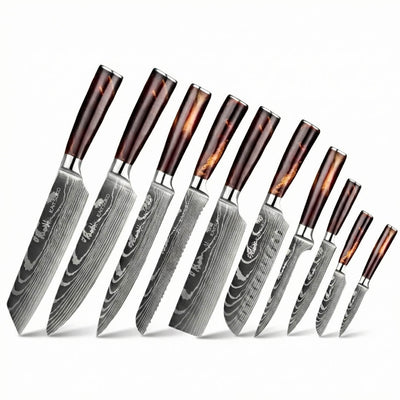 Set of 10 Japanese knives - Chef Tanaka