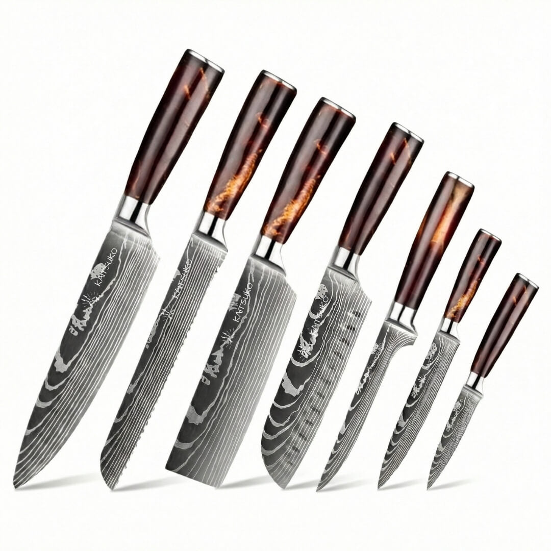 Set of 7 Japanese knives - Chef Tanaka