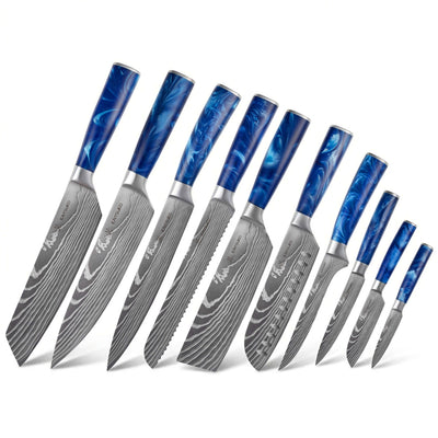 Set of 10 Japanese knives - Chef Tanaka