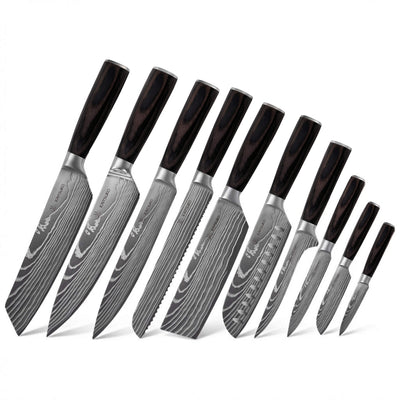Set of 10 Japanese knives - Chef Tanaka