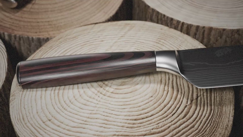 Vidéo de présentation des couteaux japonais Kaitsuko de la collection chef tanaka acier damas